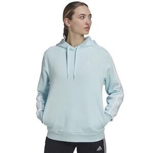 Adidas Pale Blue 3 Stripe Pullover Hoodie Size XL